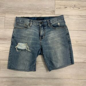 Aeropostale Cut Off Blue Jean Bermuda Shorts Mens Adult Size 28 Bowery Slim
